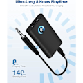 Miniatyrbillede 3 af 5: Bluetooth-sender og -modtager, 2-i-1 Bluetooth-lydadapter, mini bærbar 3,5 mm-stik, dobbelt link-sender kompatibel med Bluetooth-lydenheder-KK-