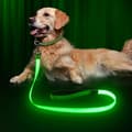 LED Hundkoppel Lysande 1,2 Meter USB Uppladdningsbart Nylonväv Lysande Säkerhetsstandard Grön)