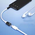 Miniatyrbilde 4 av 9: 3,5 mm hann til Type-C hunn hodetelefonadapter USB-C til AUX-lydkabel Silver 0.02