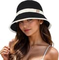 Stråsolhatt för kvinnor - Sommarhatt med bred brätte UV-skyddande strandhatt