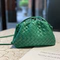 PU Vävd Väska Satchel Cloud Mini Läderkoppling green