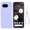 Kompatibel med Google Pixel 8 Anti-Fingeravtryck Mobilskal Flytande Silikon+Mjukt Foder Telefonfodral Baksida Purple