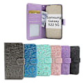 Miniatyrbild 1 av 11: Flower Standcase Wallet Samsung Galaxy S22 5G Blå