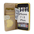 Miniatyrbild 6 av 11: Standcase Glitter Wallet iPhone 7 Plus / 8 Plus Guld