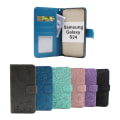 Miniatyrbild 1 av 11: Flower Standcase Wallet Samsung Galaxy S24 5G (SM-S921B/DS) Ljusrosa