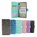 Miniatyrbild 1 av 11: Flower Standcase Wallet Samsung Galaxy A54 5G Blå