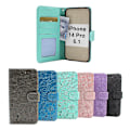 Miniatyrbild 1 av 11: Flower Standcase Wallet iPhone 14 Pro (6.1) Lila