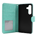 Miniatyrbild 5 av 11: Flower Standcase Wallet Samsung Galaxy S24 5G (SM-S921B/DS) Grå