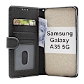 Miniatyrbild 2 av 11: Zipper Standcase Wallet Samsung Galaxy A35 5G Marinblå