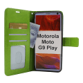 Miniatyrbild 10 av 11: Crazy Horse Wallet Motorola Moto G9 Play (Svart) Hotpink