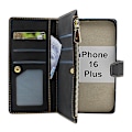 Miniatyrbild 2 av 11: XL iPhone 16 Plus Lyx Plånboksfodral Svart