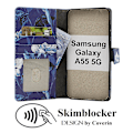 Miniatyrbild 1 av 8: Skimblocker Samsung Galaxy A55 5G Plånboksfodral Design