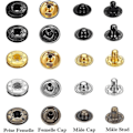 Miniatyrbild 3 av 3: 120 Set Läderknappar Kit 6 Färger Metallknappar med 4 Fästverktyg för Kläder, Läder, Jacka, Denimkläder, Väskor, Armband 2 Storlekar