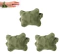Plysch mus handledsstöd 3-delat set, med elastisk handledsrem, kontorshandledsstöd, mörkgrön.