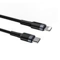 Miniatyrbild 3 av 3: Baseus Flätad USB-C till Lightning Kabel 18W 1m - Svart/Grå