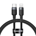 Miniatyrbild 1 av 3: Baseus Flätad USB-C till Lightning Kabel 18W 1m - Svart/Grå
