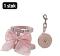 Kattselekoppel med rosett för att förhindra rymning, rosa