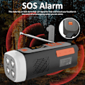 Miniatyrbild 2 av 2: Nödradio, 4500mAh Bärbar Handvev Solcellsdriven AM FM SW Radio Utomhusradio Trådlös