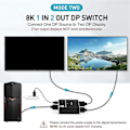 Miniatyrbild 2 av 5: DisplayPort 1.4-switch 8k Displayport Bidirektionell Splitter Switch DisplayPort KVM 2x1 1x2 Display-