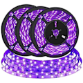 Miniatyrbild 1 av 5: 3-pack UV LED lila svartljusremsa, 4,5 W 2 m USB 5 V driven