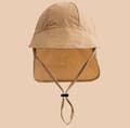 Semester solhatt med nackskydd, beige/sandfärg – Sommarhatt + spänne – Vikbar | Spädbarn – Småbarn – Barn | 2 – 5 år |