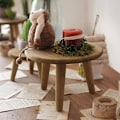 Miniatyrbild 5 av 5: Mini Rund Träpall Kort Träpall för Växter Mini Träpall Display för Hem Uteplats