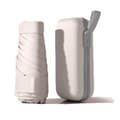 Mini Paraply - Hopfällbart Reseparaply - Fickparaply - 225g Regntätt Solskyddsparaply (Beige)