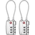 TSA-godkända bagagelås - 2-pack med flexibel kabel och kombinationslås för resväskor och ryggsäckar