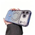 Lämplig för iPhone 17-serien gradient glitter mobiltelefonfodral, elektropläterat magnetiskt mobiltelefonfodral (Gradient blå, 17) iPhone 17