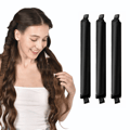3-delat hårrullar Värmefri Curling Rod Headband Svart Black