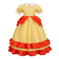 Pikkukuva 3 / 4: Daisy Prinsessamekko Tyttö Sarjakuva Elokuva Cosplay Puku Kesä Lasten Oranssi Juhla-asut 2-10 Vuotta Halloween Naamiaisasut Daisy Setit 06 Daisy Sets 06 3T Tag-110