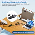 Ethernetadapter för Starlink Gen 3 & Mini – 0,5 m vattentät kabel, RJ45, inomhus/utomhus