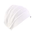 Elastisk bomullslue for kvinner, myk turban, hodeplagg, kemolue (FMY)_MGF White