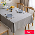 Miniatyrbillede 1 af 11: Vandtæt dug, nordisk bomuld og linned dug, japansk stil, ensfarvede duge til spisebord, sofabord, grå Grey 140x200cm