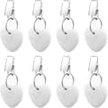 8 dukviktsklämmor - 4*4 cm, marmor & hjärtformade - för picknick, camping, bröllop - vit