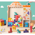 Miniatyrbillede 3 af 4: Børn 4-i-1 Tetris puslespil 3D Rubiks kube byggeklodser tænkende træningspuslespil, førskolesjov