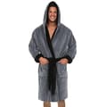 Fleece morgenkåbe med hætte til mænd Grey_MGF Grey 5XL