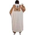 Miniatyrbilde 2 av 6: 2-i-1 Badekåper for Menn og Kvinner, Badekåper, Hetter og Pyjamasbukser, Vinterfleece Nattøy, Nattkjole, Neglige, Pyjamas for Spa Hotell, Fest, Kvinnor-brunbjörn XL
