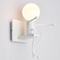 Miniatyrbild 1 av 4: Inomhus Humanoid Vägglampa E27 Modern Industriell Vägglampa Enkel Stil Vägglampa för Vardagsrum Korridor Sovrum 220V Glödlampa Ingår Ej (Vit Ro