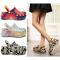 Miniatyrbilde 7 av 8: Fargerike hullsko for kvinner, lette slippers, komfortable sandaler, strandsko Leopard print 37