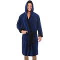 Fleece morgonrock med huva för män, Navy Blue_MGF Navy Blue L