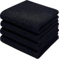 6-pack 100% Bomull Frotté Köksdukar - Hängögla för Disk och Köksrengöring - Perfekt Svart 34*73cm_MGF Black 34*73cm