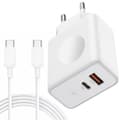30W 2-portars snabbladdare + 20W 1M USB-C till USB-C-kabel för iPhone 15 Pro Max - iPhone 15 Plus - iPhone 15 Pro - iPhone 15 - Perfet_MGF