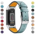 Fitbit Charge 6/5 Ekte Lær Justerbart Armbånd - Premium Lys Rosa Rem Light blu_OF Light blue Fitbit Charge 6