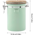 Miniatyrbillede 6 af 8: (Grøn) Kaffebeholder - Kaffedåse - 1,8L - Kaffebeholder Opbevaringsdåse - Kaffebeholder - Lufttæt Kaffebeholder med CO2-udluftning - grøn green