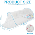 Miniatyrbilde 2 av 6: Foldbar Myggnett for Enkelt Seng, Fint Nett, Reise & Camping Pop-Up Nett (Blå) blue