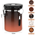 Miniatyrbillede 2 af 4: Kaffebeholder - Kaffedåse - 1,8L - Kaffebeholder Opbevaringsdåse - Kaffebeholder Opbevaringsdåse - Lufttæt Kaffebeholder med CO2-udluftning - Træ Gr brun brown