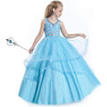 Pikkukuva 8 / 8: Prinsessa Elsan asustesarja lapsille, sisältää letin, tiaran, käsineet ja taikasauvan 9pcs - blue (wig)