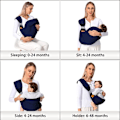 Miniatyrbillede 3 af 5: All Blue Bæresjal, Vikle Bæresjal, Justerbar Bæresele, Bæresele, Åndbar Bæresele, Nyfødt Bæresele, Nyfødte og Småbørn op til 18 kg
