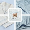 Pikkukuva 3 / 5: Pyjama naisille ohutta puuvillaa, pitkähihainen